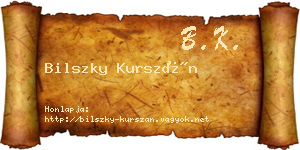 Bilszky Kurszán névjegykártya